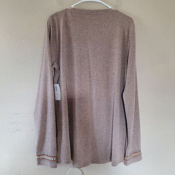 Outback Trading Co Long Sleeve Henley Shirt Size XL Casual Aztec Western Outdoor - Picture 8 of 8